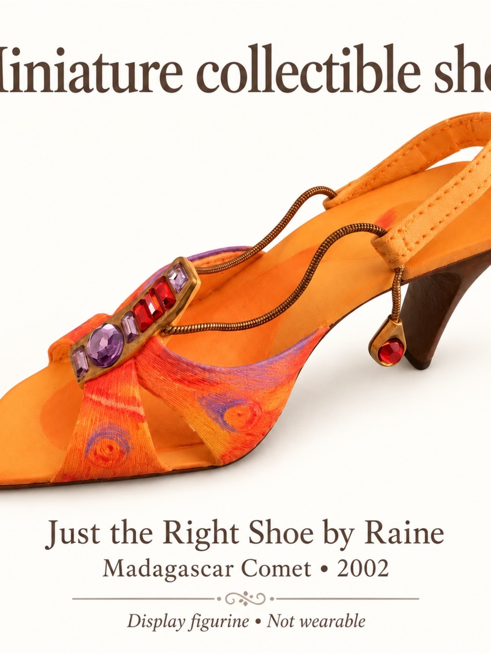 Raine Just the Right Shoe Madagascar Comet 2002 Miniature 25182 Box & Card